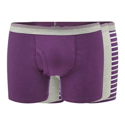 The Collection Pack of three purple plain and striped trunks